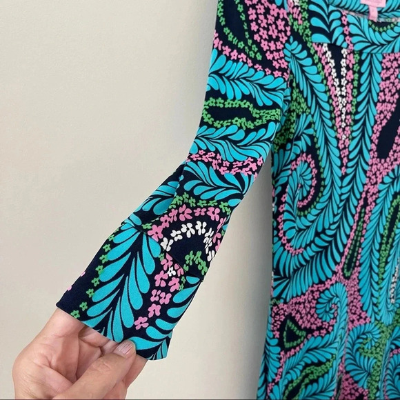 Lilly Pulitzer Silk Newport Dress in Multi Amazley quiet luxery - Picture 4 of 8